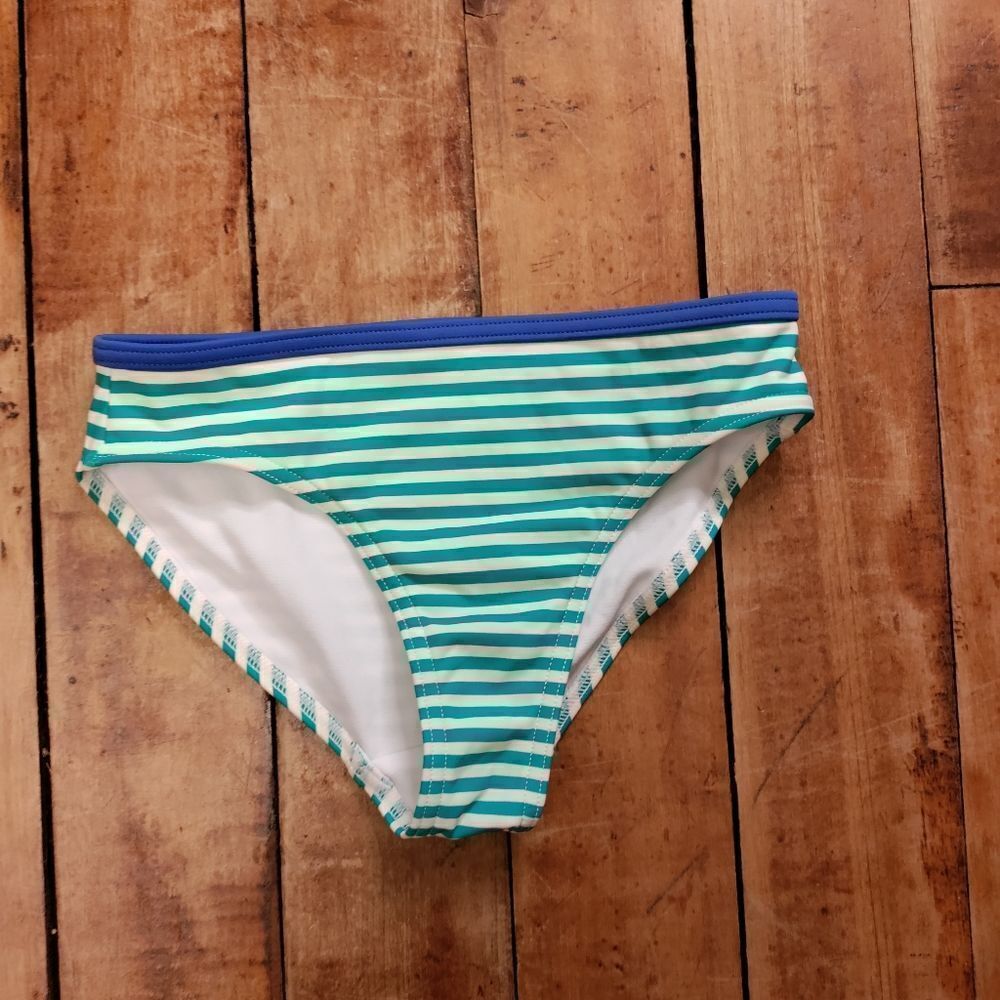 Johnnie B bikini bottom size 6 to 7 green striped swim suit summer vacation